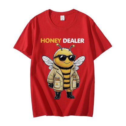 Honey Dealer Funny Bee Graphic T Shirt Men Women Fashion Y2k Clothing T-shirt Summer Casual Oversized Cotton T-shirts Streetwear
