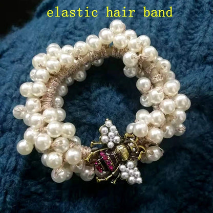 Luxury Handmade Elastic Pearl Bee  Bracelet Bangle Jewelry For Women Party Gift