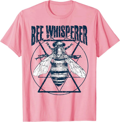 Bee Whisperer Graphic Tee Men's Cotton Round Neck Casual T-Shirt Short Sleeve