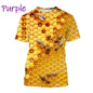 Insect Bee Graphic T Shirt for Men 3D Hive Honey Honeycomb Printing Tee Shirts Kawaii Cute Kids y2k Tops Womens Clothing T-shirt