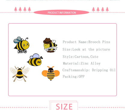 Funny Bee Insect Series Brooch Cartoon Women Men Exquisite Enamel Pins Backpack Jeans Lapel Badges Jewelry Gift For Kids Friends