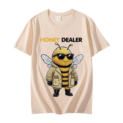 Honey Dealer Funny Bee Graphic T Shirt Men Women Fashion Y2k Clothing T-shirt Summer Casual Oversized Cotton T-shirts Streetwear