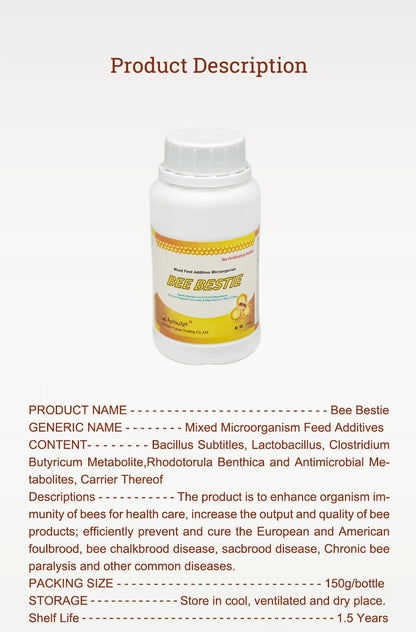 APIBUZZ BEE-BESTIE honey bee feed - Improve Immunity for Bees - Help European/American Foulbrood,Chalkbrood,Sacbrood,Beekeeping