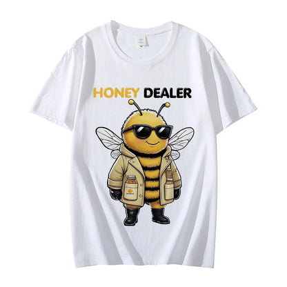 Honey Dealer Funny Bee Graphic T Shirt Men Women Fashion Y2k Clothing T-shirt Summer Casual Oversized Cotton T-shirts Streetwear