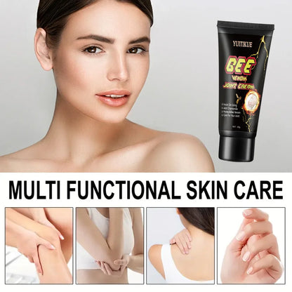 Bee Venom Joint Cream 60g - Fast Warming Relief for Knees/Elbows/Shoulders, Multi-Part Moisturizing, Non-Sticky