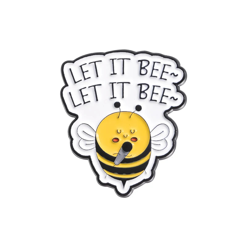 Cute Bee Enamel Pins Custom YOU AND ME ARE MEANT TO BEE Brooches Lapel Badges Cartoon Animal Jewelry Gift for Kids Friends