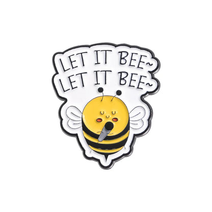 Cute Bee Enamel Pins Custom YOU AND ME ARE MEANT TO BEE Brooches Lapel Badges Cartoon Animal Jewelry Gift for Kids Friends