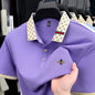 High quality honey bee embroidered short sleeve men polo shirt summer new T-shirt brand letter jacquard lapel casual trendy top