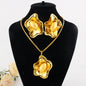 Luxury  Plated Bee Flower Shape Necklace Earrings Set for Women Girl Dubai Nigeria Fashion Design Jewelry Gift for Party
