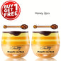 [Buy 1 Get 1 Free]2 Pack Bee Balm Lip Balm Honey Pot, Exfoliating Honey & Strawberry Propolis Lip Mask, Hydrating & Prevention Dry And Cracked Lip Scrubs Exfoliator Lip Sleeping Mask Reduces Lip Lines With Brush Lip Care Vale