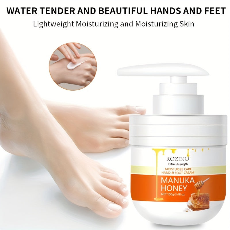 100g honey hand and foot cream pressing bottle, hand and foot cream, hand and foot care cream stick, moisturizing and moisturizing, Brighten Light Beige, Boost radiance, only moistening not greasy care hands and feet, farewel