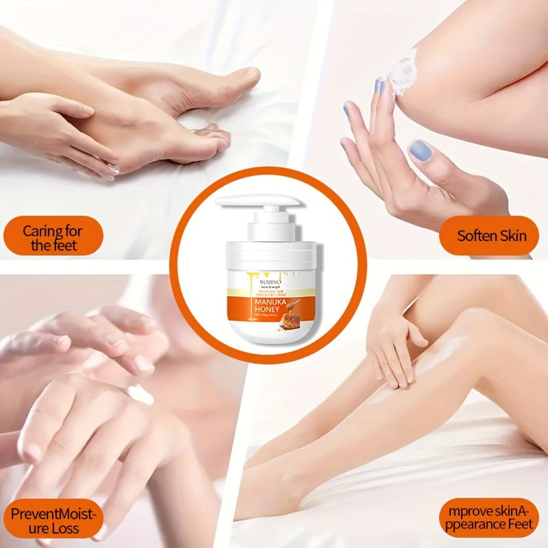 Manuka Honey Hand & Foot Cream, 100g/3.41oz, Moisturizing Skin Care, Soothes Dryness, Skin Hydration, Smooths Fine Lines For Soft, Clear Complexion