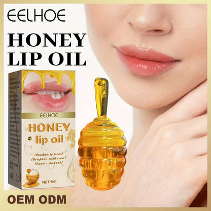 Honey Lip Oil - Nourishing Lip Care for Fade Lip Lines, Restorative Hydration, Soothing Cracked Skin - Liquid Honey Balm for Radiant, Long-lasting Glow