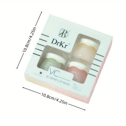 3 In 1 Box Small Honeypot Lip Mask Moisturizes Lips, Natural Hydrating Lip Care Lip Balm, VC Honey Lip Cosmetics For Daily Use Valentine's Day Gifts