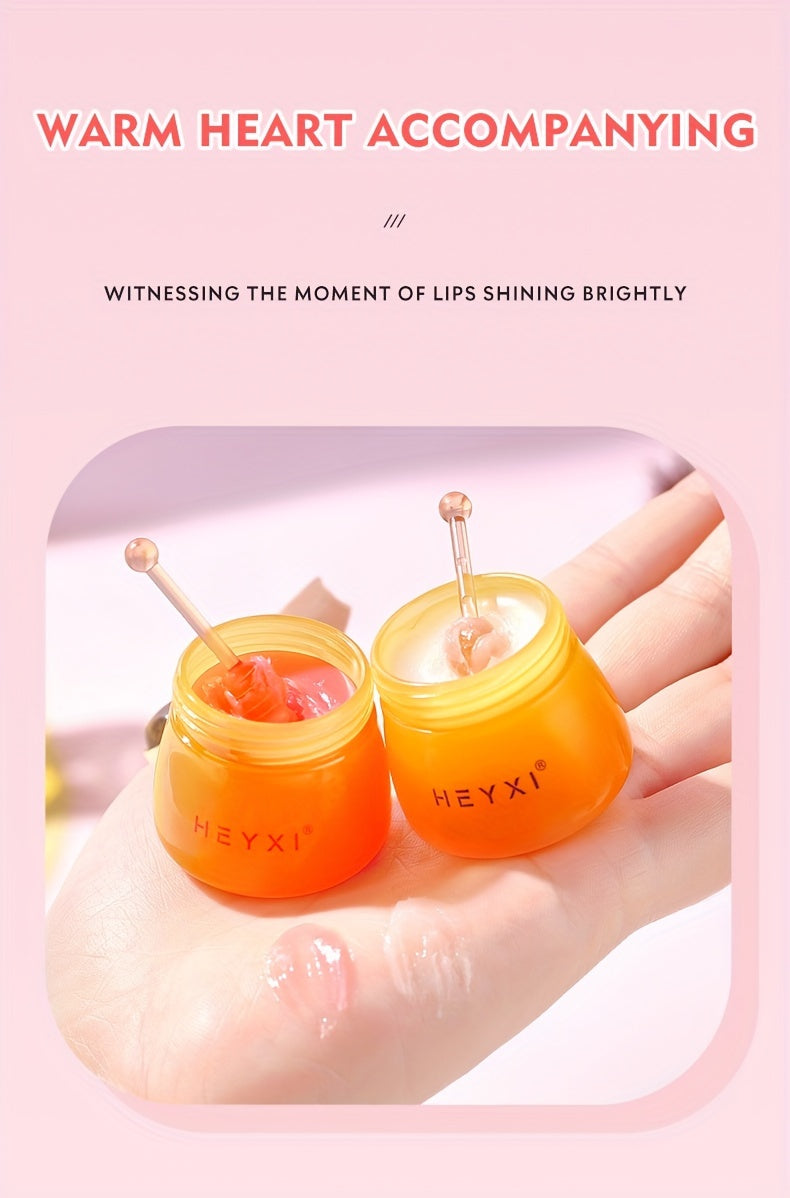 2pcs Honey Pot Shape Blueberry and Pomegranate Lip Mask Set - Lip Care and Makeup Lip Base for Moisturizing and Dark Lip Correction - Day and Night Lip Balm for Soft and Smooth Lips