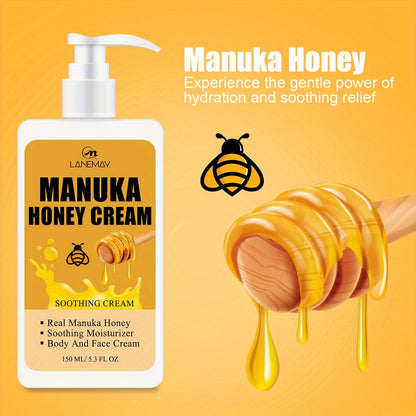 150ml Manuka Honey Nourishing Moisturizing Cream - Intense Hydration for Dry Skin, All-Day Softness - Unisex Daily Skin Care Lotion