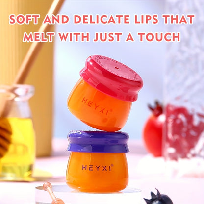 2pcs Honey Pot Shape Blueberry and Pomegranate Lip Mask Set - Lip Care and Makeup Lip Base for Moisturizing and Dark Lip Correction - Day and Night Lip Balm for Soft and Smooth Lips