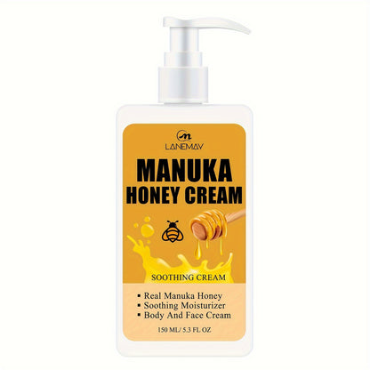 150ml Manuka Honey Nourishing Moisturizing Cream - Intense Hydration for Dry Skin, All-Day Softness - Unisex Daily Skin Care Lotion